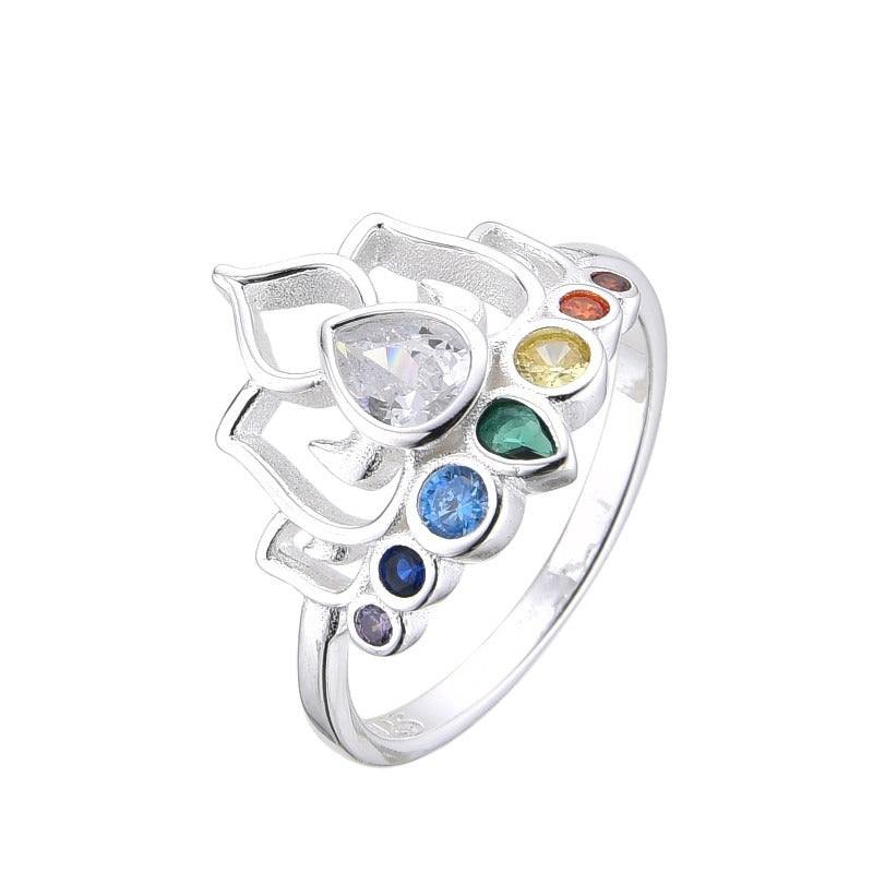 Anillo Flor de Loto Siete Chacras