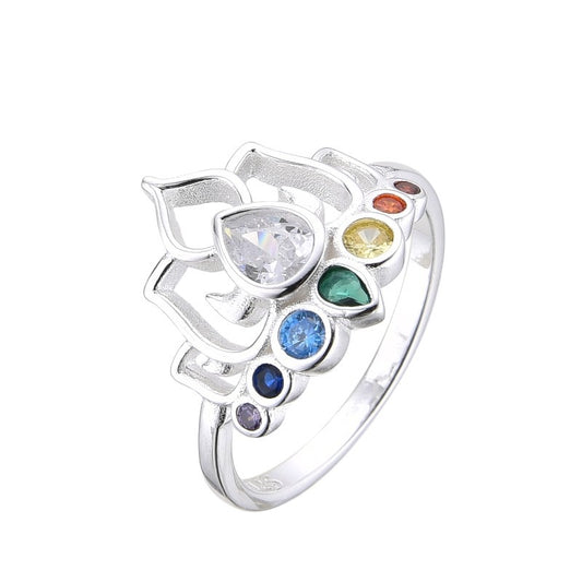 Anillo Flor de Loto Siete Chacras